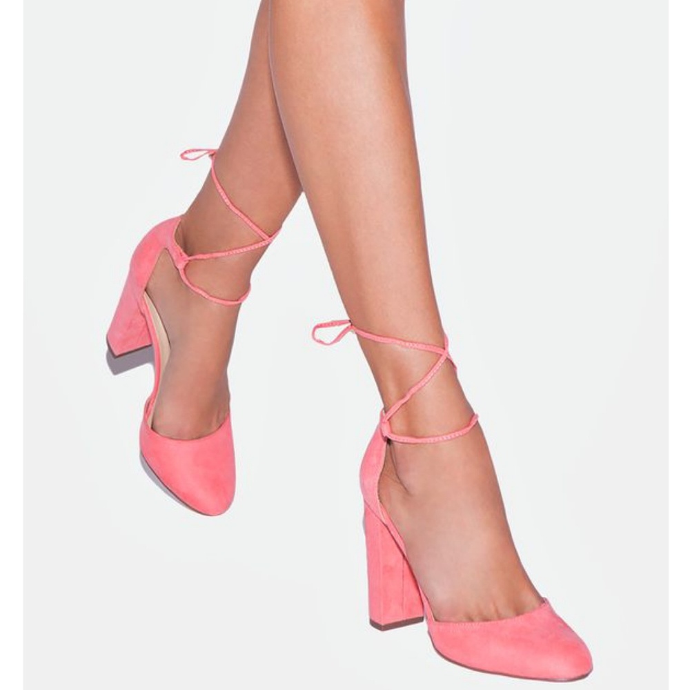 Pink Salmon Coral Strappy pumps Heels Size 9.5